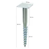 Schneider Bodenhülse Universal 16 x 16 x 55 cm Stahl Silbergrau