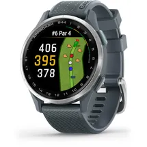 Garmin Approach S44 BT 43mm Kunststoffgehäuse blaugrau Sportarmband twilight/Silber