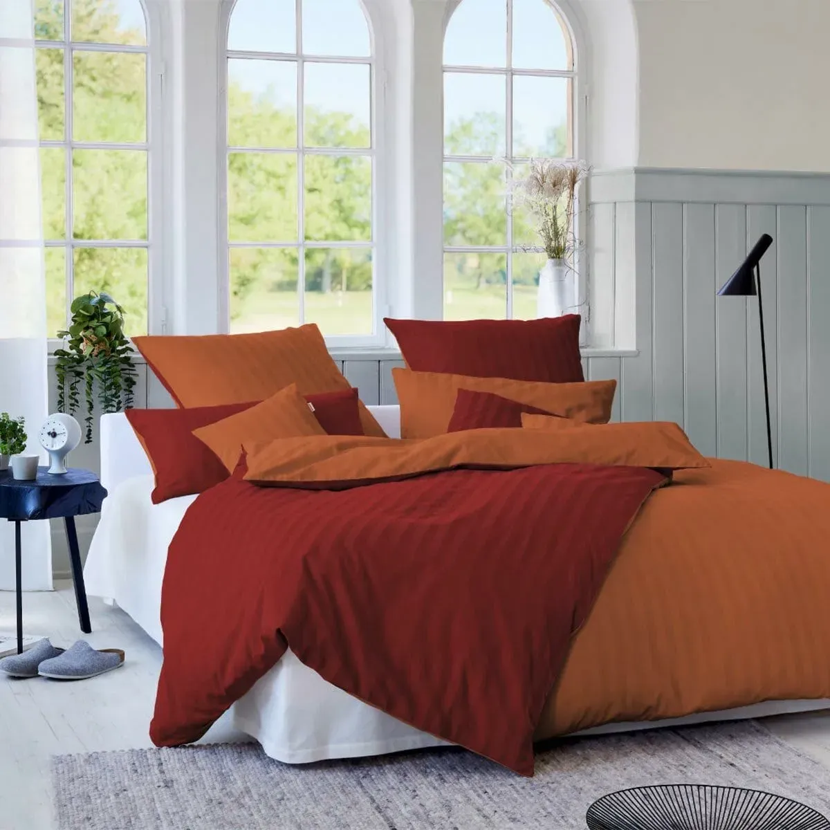 Cotonea Bio Linea Wende-Bettwäsche 135x200 cm + 40x80 cm | rot-orange