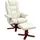 Homcom Relaxsessel mit Hocker Kunstleder 84 x 104 x 84 cm Cremeweiß