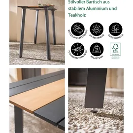 Dehner Bartisch Montpellier 160 x 66,5 x 104 cm dunkelgrau/braun