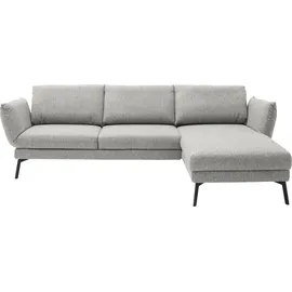 Schöner Wohnen Eckcouch Polyester L-Form 3-Sitzer Silber