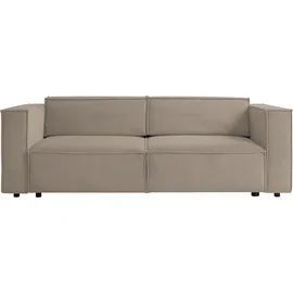 werk2 Schlafsofa WERK2 "Kansas Breite 252 cm, mit extragroßer Liegefläche 202x152 cm", beige, B:252cm H:76cm T:99cm, 90% Polyester, 10% Nylon, Sofas, Schlafsofa, Pflegeleichte Bezüge: aktuellen Cord- oder weichem Strukturstoff