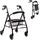 Mobiclinic Rollator Escorial Faltbar Aluminium mit Sitzfläche und Rückenlehne Bordeaux