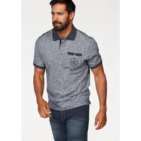 MAN'S WORLD Poloshirt, Kurzarm, Regular Fit, melierte Struktur, Rundhalsausschnitt Man's World blau-meliert