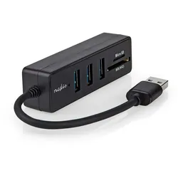 Nedis USB-Hub - USB-A Stecker - 3x USB A Buchse - 5-Port port(s) - USB 3.2 Gen 1 - Stromversorgung über USB - 5 Gbps - SD & MicroSD