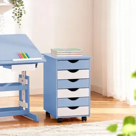 Tectake Rollcontainer 65 x 40 x 36 cm blau