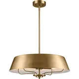 Licht-Erlebnisse Deckenleuchte Metall E14 D: 55,9 cm in Messing gebürstet 4-flammig rund Vintage - Gold