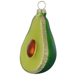 Christbaumschmuck Glas 7,5cm Avocado Figur Handbemalt Weihnachtsbaum Anhänger Weihnachten Christbaumanhänger Weihnachtsbaumschmuck Essen Frucht Grün