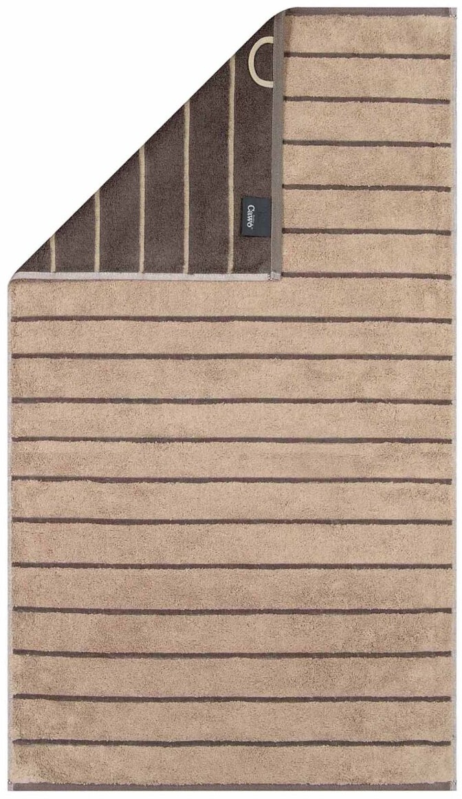 CAWÖ Gästetuch - C Balance, 30x50 cm, Walkfrottier, Baumwolle, Streifen Sand