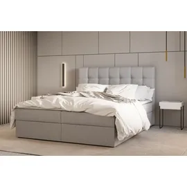 moeblo Boxspringbett 140 x 200 cm Grau