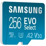 Samsung EVO Select (2024) microSD-Karte + SD-Adapter, 256 GB, Speicherkarte