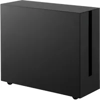 Yamazaki Kabelbox auf Rollen, schwarz, Stahl, Minimalistisches Design, 15