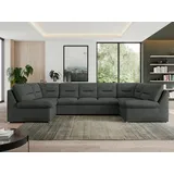 MKS Meble Ecksofa U-Form mit Schlaffunktion Grau