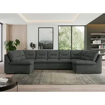 MKS Meble Ecksofa U-Form mit Schlaffunktion Grau
