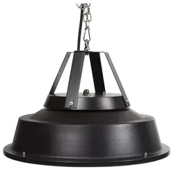 Perel Terrassen-Heizstrahler, 1500 W, Carbon, Deckenmontage, Kette, 1 Heizstufe, spritzwassergeschützt, im Retro-Design, Metall, Schwarz