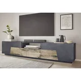 Home Affaire ALIEN- TV-Board Lowboard 220 cm Schwarz Holzwerkstoff
