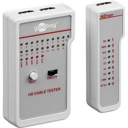 Goobay HD Kabeltester - 1x Kabeltester mit 2x HDMITM-Buchsen (Typ A) > 1x Kabeltester mit 1x HDMITM-Buchse (Typ A)