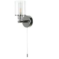Licht-Erlebnisse Kleine Wandlampe mit Schalter IP44 H:17cm Jugendstil Badlampe