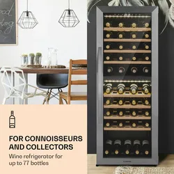 Klarstein Klarstein Vinamour 77 Duo Weinkühlschrank 191 Liter 5 - 20 °C 2 Kühlzonen Edelstahl