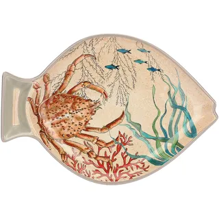 ROSE & TULIPANI MILANO Nador Sea Life Set 2 Fischteller, 100% Melamin 33x23cm in Geschenkbox