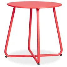 Homestyle4u Beistelltisch Gartentisch Ø 44,5 x 44,5 cm Rot