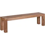 KADIMA DESIGN Sitzbank Beige, Holz, Echtholz,Akazie, Rechteckig, 160x45x35 cm