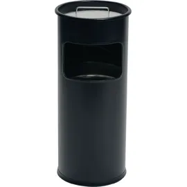 Durable Papierkorb METALL mit Ascher rund schwarz - Schwarz