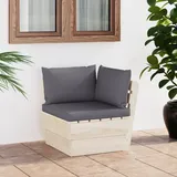 vidaXL Garten-Paletten-Ecksofa natur/anthrazit