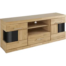OTTO home Ribe Lowboard 140 cm Braun Holzwerkstoff/Glas