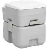 vidaXL Camping-Toilette Tragbar Grau und Weiß 20+10 L HDPE