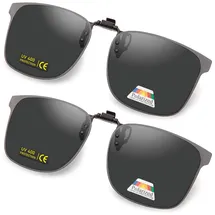epavouos Polarisierte Clip-On Sonnenbrille UV400 Anti-Glare Gläser Edge Design