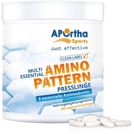 APOrtha Sports Multi essential Amino Pattern, 420 Presslinge mit 8 essentiellen Aminosäuren nach Prof. Dr. Lucà- Moretti für optimierte Eiweißversorgung, Aminosäuren Tabletten komplex hochdosiert EAA