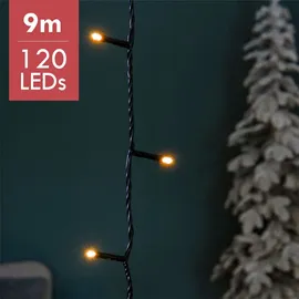 Lumineo LED Lichterkette 9 m Schwarz warmweiß