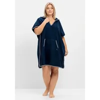 Sheego Bademantel Große Größen, Kurzform, Baumwoll-Mix, in Ponchoform, aus leichtem Frottee blau 3 | 100.00 cm