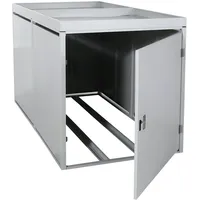 Mendler Fahrradgarage HWC-L56b Fahrradbox abschließbar verzinkter Stahl 125x113x208cm grau