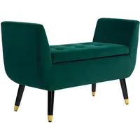 Homcom Sitzbank Grün Kunststoff, 107x65x42 cm, Esszimmer, Bänke, Sitzbänke