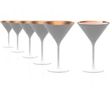Stölzle Lausitz Elements Cocktailschalen 6er Set Weiß-Bronze
