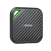 KEXIN Extreme Portable SSD 512GB, Tragbare SSD 512 GB, USB 3.2 Gen.2, 2.000 MB/s Lesen, 1.800 MB/s Schreiben, USB C Robuste Festplatte für Mac, PC und Smartphone, Schwarz