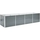 vidaXL Garten-Hochbeet verzinkter Stahl rechteckig 320 x 80 x 77 cm Grau 