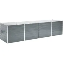 vidaXL Garten-Hochbeet verzinkter Stahl rechteckig 320 x 80 x 77 cm Grau 