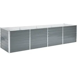 vidaXL Garten-Hochbeet verzinkter Stahl rechteckig 320 x 80 x 77 cm Grau 