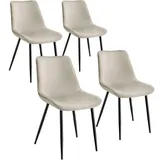 Tectake tectake® Set Stuhl, gepolstert, in Samtoptik, schwarze Stahlbeine, 48 x 59 x 82,5 cm,
