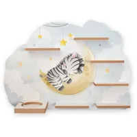 Kreative Feder Wandregal MUSIKBOX-REGAL Kleines Zebra, für TONIE-BOX und TONIES inkl. 40 Metallplättchen bunt