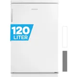 HEINRICHS Getränkekühlschrank 120L klein kompakt leise: 40db mit Gefrierfach( 13L) Mini-Bar; Tisch-Kühlschrank; Mini Kühlschrank mit Gefrierfach; perfekt geeignet für Büro Camping Garten Outdoor,weiß