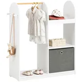 SoBuy Kindergarderobe mit 3 Haken Kleiderschrank Kinder Kinderregal mit Boxen Garderobe Kinder Kinderzimmer möbel Kleiderständer Regal Standgarderobe für Kinder BHT ca.: 97x108x35cm