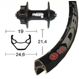 Bikeparts Bike-Parts Laufrad|Vorderrad 28 Zoll Deore Disc 6-Loch schwarz Schnellspanner 36-Loch ZAC 2000) Disc schwarz Nirosta-Speichen schwarz