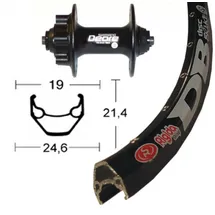 Bikeparts Bike-Parts Laufrad|Vorderrad 28 Zoll Deore Disc 6-Loch schwarz Schnellspanner 36-Loch ZAC 2000) Disc schwarz Nirosta-Speichen schwarz