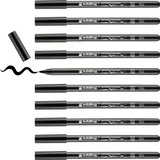 edding 4200 Porzellanpinselstift - schwarz - 10 Stifte - Pinselspitze 1-4 mm - Filzstift zum Beschriften u. Dekorieren von Keramik, Porzellan - spülmaschinenfest, lichtechte Tinte, schnell trocknend