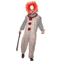 Smiffys 40325M Vintage-Clown-Kostüm, Herren, Grau und Rot, M - Size 38"-40"